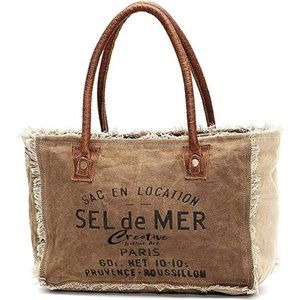 Womens Crossbody Upcycled Canvas Hand Bag Cowhide Tote Bag Radiant Leather Bag